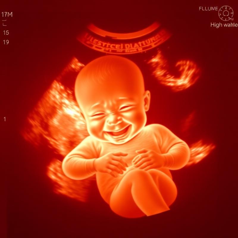 Ecografia 3D de bebê sorrindo